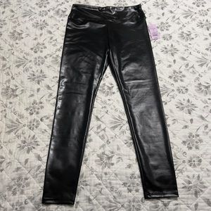 Wild Fable Women's High-Waisted Black Leather Liquid Leggings M